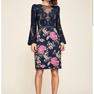 Tedashi Shoji Navy Lace and Floral dress